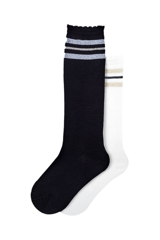 2 Paar Hoge Sokken - Zwart