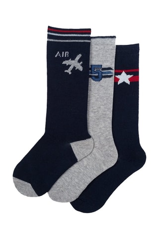 3 Paar Sokken - Marineblauw