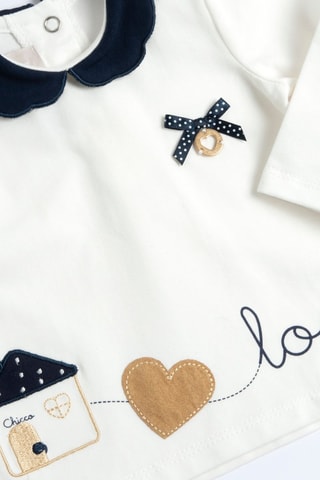 T-shirt - Wit en Marineblauw