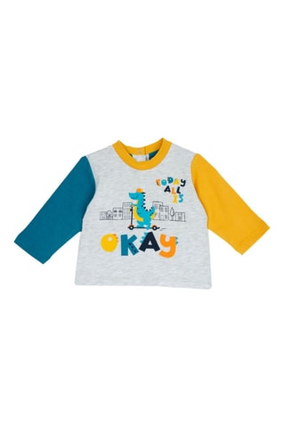 T-shirt - Gemêleerd Lichtgrijs