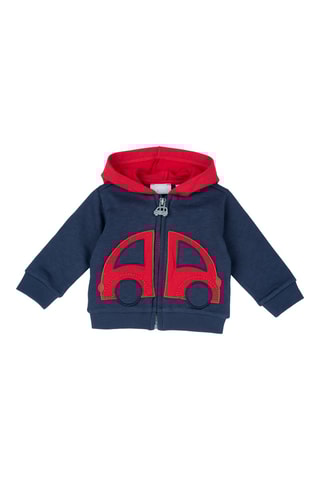 Sweater met Rits - Blauw en Rood