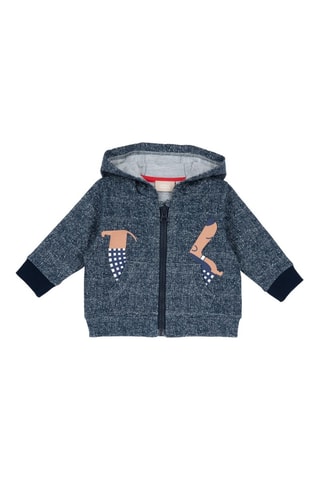 Sweater met Capuchon - Gemêleerd Donkerblauw