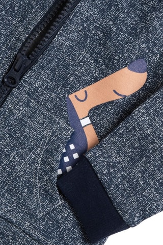 Sweater met Capuchon - Gemêleerd Donkerblauw