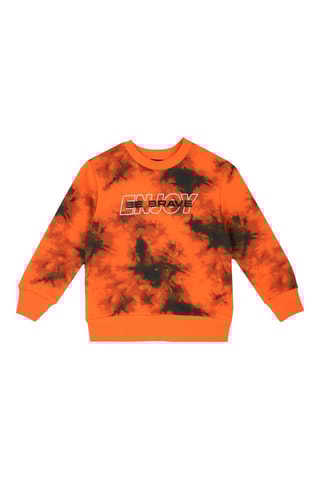 Sweater met Tie and Dye Effect - Oranje