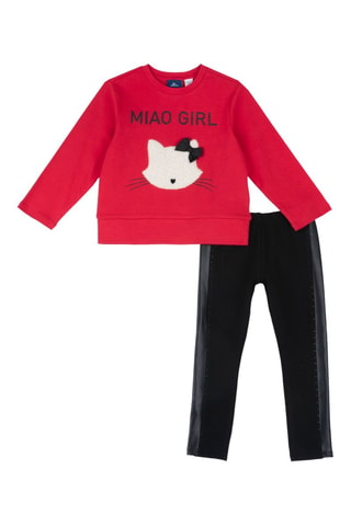 Sweater en Legging - Rood en Zwart