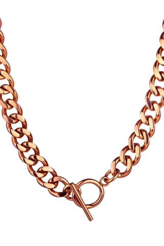 Set Doublé Roségoud en Diamanten Ion Quartz Leren Horloge en Ketting Florence