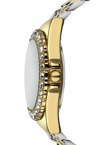 Stalen Quartz Horloge met Zirkonia’s Kensington - Goudkleurig en Zilverkleurig