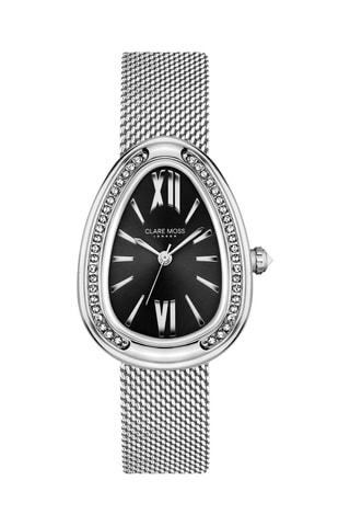 Stalen Quartz Horloge met Zirkonia’s Gala - Zilverkleurig en Zwart