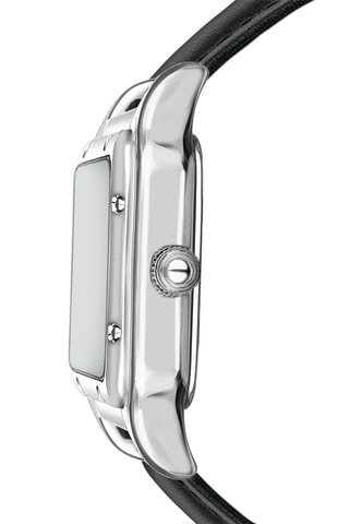 Kalfsleren Quartz Horloge The Old Fashioned - Zwart en Zilverkleurig