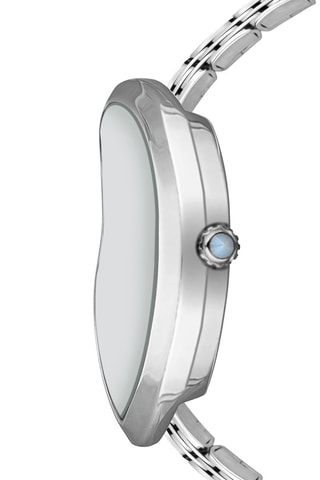 Stalen en Parelmoer Quartz Horloge Old Money - Zilverkleurig en Wit 