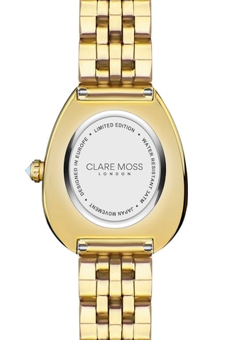 Stalen Quartz Horloge met Zirkonia’s Vintage - Goudkleurig en Groen