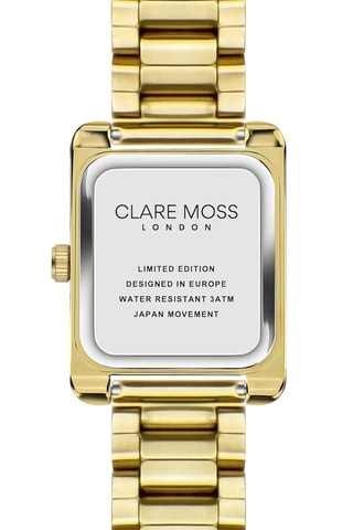 Stalen Quartz Horloge met Zirkonia’s - Goudkleurig en wit