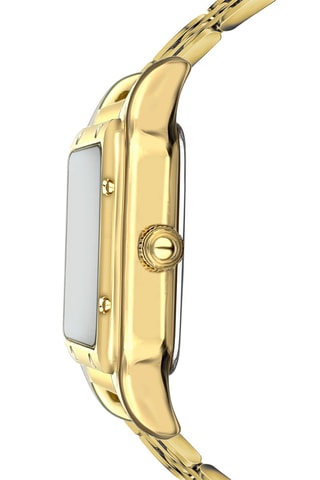 Stalen Quartz Horloge met Parelmoer Charlotte - Goudkleurig