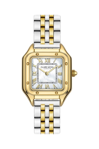 Stalen en Parelmoeren Quartz Horloge Charlotte - Goudkleurig en Zilverkleurig