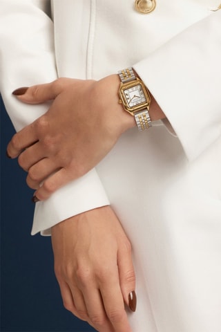 Stalen en Parelmoeren Quartz Horloge Charlotte - Goudkleurig en Zilverkleurig