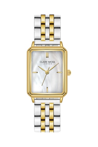 Stalen en Parelmoer Quartz Horloge Champagne - Zilverkleurig en Goudkleurig