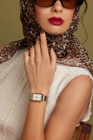 Stalen en Parelmoer Quartz Horloge Champagne - Zilverkleurig en Goudkleurig