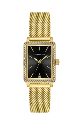 Stalen Quartz Horloge met Diamanten Adélaïde