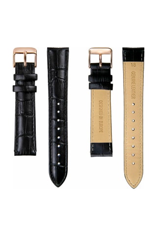 Leren Quartz Horloge met Diamant Patricia