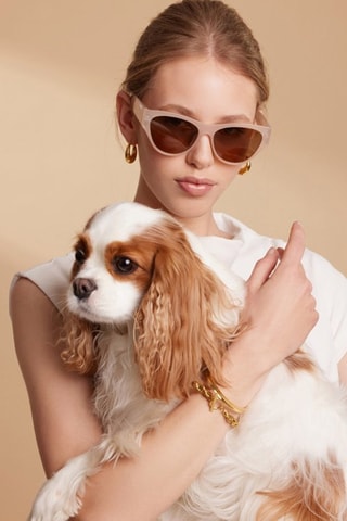 Gepolariseerde zonnebril voor dames Glamour - categorie 3 - Beige en bruin