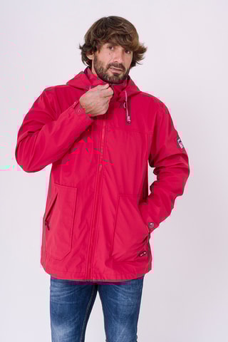 Parca com capuz - Vermelho-framboesa