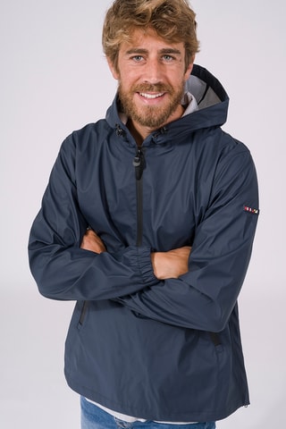 Corta-vento com capuz - Azul-marinho