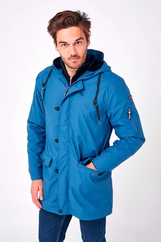 Parca com capuz - Azul-cobalto