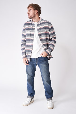 Camisa - Cinzento-escuro mesclado e branco