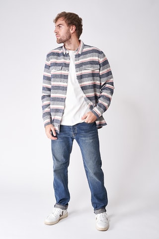 Camisa - Cinzento-escuro mesclado e branco