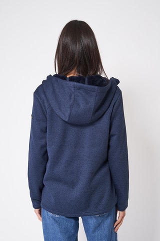 Casaco polar com capuz - Azul-marinho