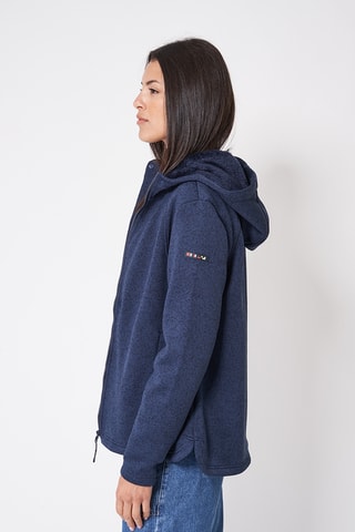 Casaco polar com capuz - Azul-marinho