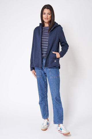 Casaco polar com capuz - Azul-marinho