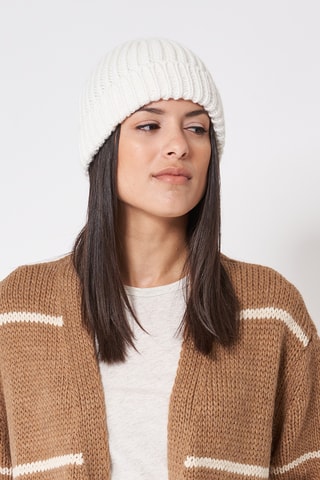 Gorro em lã e alpaca - Cru