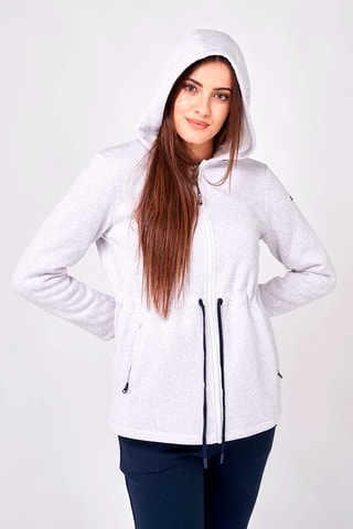 Casaco polar com capuz - Cinzento-claro