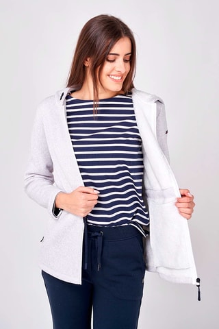 Casaco polar com capuz - Cinzento-claro