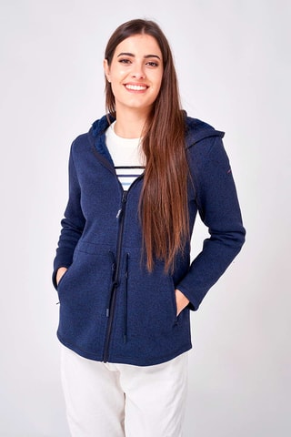 Casaco polar com capuz - Azul-marinho