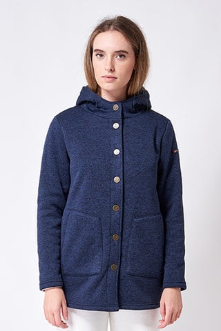 Casaco polar com capuz - Azul-marinho