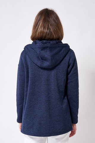 Casaco polar com capuz - Azul-marinho