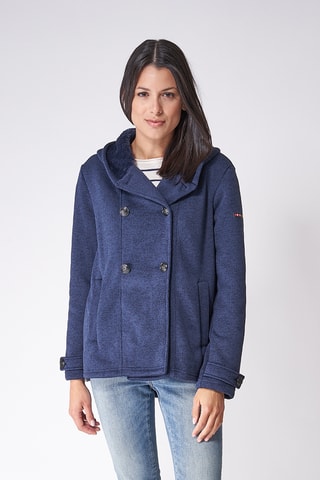 Casaco polar com capuz - Azul-marinho