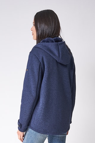 Casaco polar com capuz - Azul-marinho