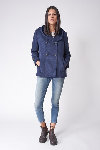Casaco polar com capuz - Azul-marinho