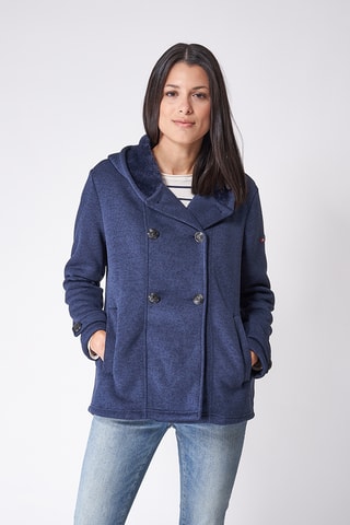 Casaco polar com capuz - Azul-marinho