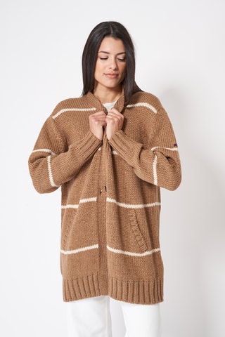 Casaco em lã e alpaca - Castanho-claro