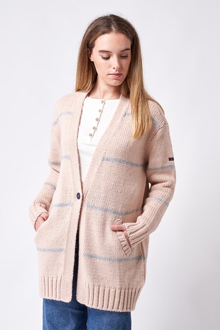 Casaco em lã e alpaca - Rosa-maquilhagem