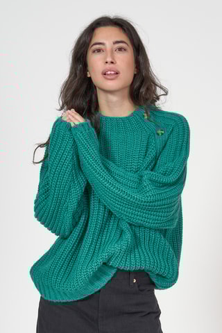 Camisola em lã e alpaca - Verde