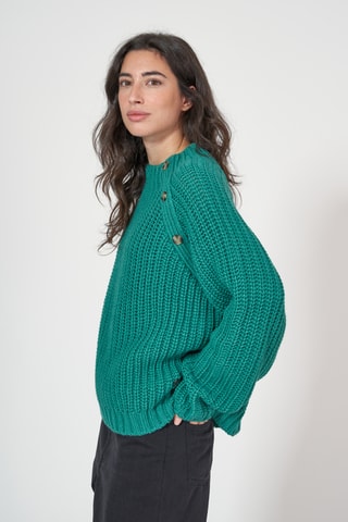Camisola em lã e alpaca - Verde