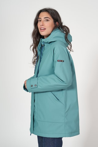 Impermeável com capuz - Verde-água