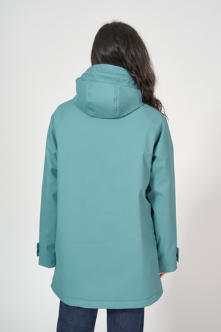 Impermeável com capuz - Verde-água