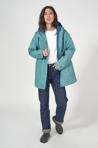 Impermeável com capuz - Verde-água