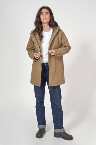 Impermeável com capuz - Castanho